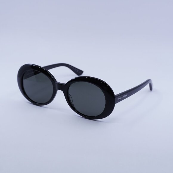 Saint Laurent SL98 CALIFORNIA 002 Sunglasses Black Oval Frame, Grey Lenses main image 9